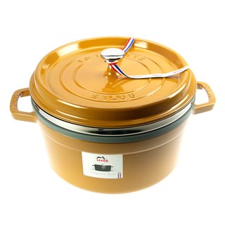 Staub Cocotte rund 26 mit Dampfgareinsatz in mehreren Farben