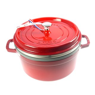 Staub Cocotte rund 26 mit Dampfgareinsatz in mehreren Farben