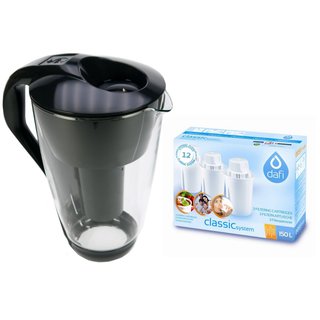 Dafi Glas-Wasserfilter classic 2 Liter schwarz 1 Kartusche