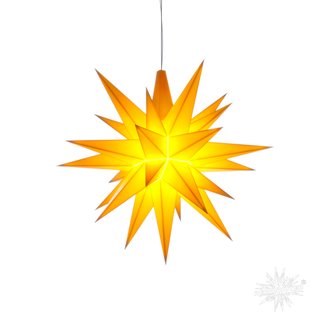 Original Herrnhuter Weihnachtsstern Kunststoff A1 - 13 cm gelb  inkl. LED