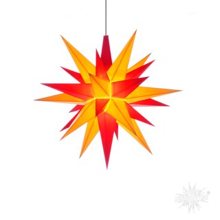 Original Herrnhuter Weihnachtsstern Kunststoff A1 - 13 cm rot-gelb inkl. LED E10