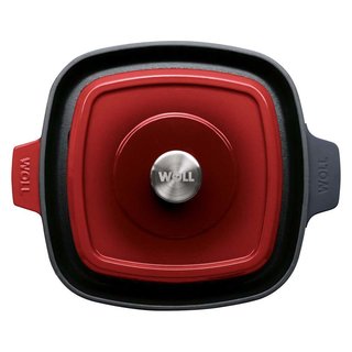 Woll Iron Grillpfanne Gusseisen 24 x 24 cm 4,5 cm hoch mit Steakpresse