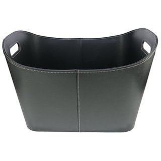 Design Holzkorb mit Kunstlederbezug